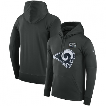 NFL Men's Los Angeles Rams Nike Anthracite Crucial Catch Performance Pullover Hoodie
