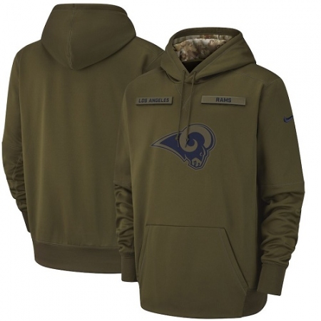 Men's Los Angeles Rams Nike Olive Salute to Service Sideline Therma Performance Pullover Hoodie