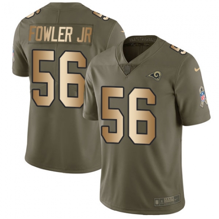 Men's Nike Los Angeles Rams #56 Dante Fowler Jr Limited Olive Gold 2017 Salute to Service NFL Jersey