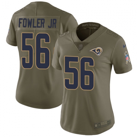 Women's Nike Los Angeles Rams #56 Dante Fowler Jr Limited Olive 2017 Salute to Service NFL Jersey