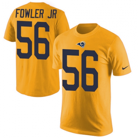 Men's Nike Los Angeles Rams #56 Dante Fowler Jr Gold Rush Pride Name & Number T-Shirt