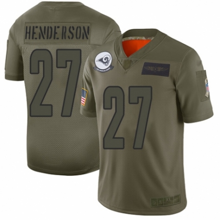 Men's Los Angeles Rams #27 Darrell Henderson Limited Camo 2019 Salute to Service Football Jersey