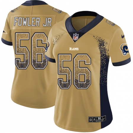 Women's Nike Los Angeles Rams #56 Dante Fowler Jr Limited Gold Rush Drift Fashion NFL Jersey