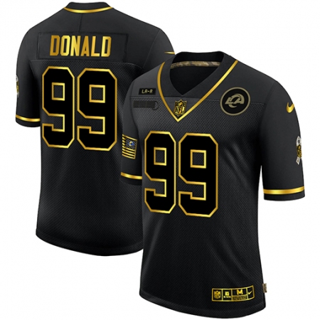 Men's Los Angeles Rams #99 Aaron Donald Olive Gold Nike 2020 Salute To Service Limited Jersey