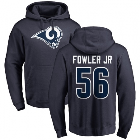 NFL Nike Los Angeles Rams #56 Dante Fowler Jr Navy Blue Name & Number Logo Pullover Hoodie