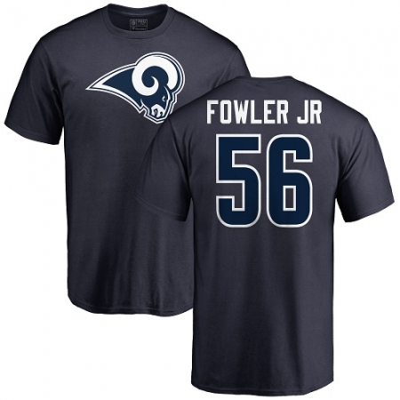 NFL Nike Los Angeles Rams #56 Dante Fowler Jr Navy Blue Name & Number Logo T-Shirt