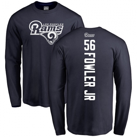 NFL Nike Los Angeles Rams #56 Dante Fowler Jr Navy Blue Backer Long Sleeve T-Shirt