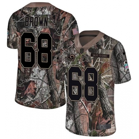 Men's Nike Los Angeles Rams #68 Jamon Brown Camo Rush Realtree Limited NFL Jersey