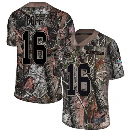 Men's Nike Los Angeles Rams #16 Jared Goff Camo Rush Realtree Limited NFL Jersey