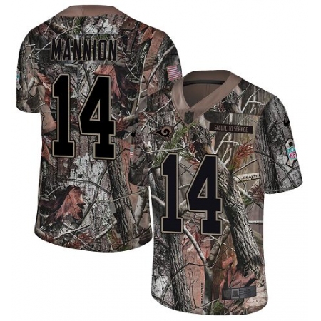 Men's Nike Los Angeles Rams #14 Sean Mannion Camo Rush Realtree Limited NFL Jersey