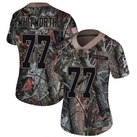 Women's Nike Los Angeles Rams #77 Andrew Whitworth Camo Rush Realtree Limited NFL Jersey