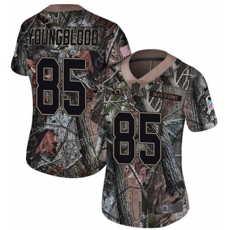 Women's Nike Los Angeles Rams #85 Jack Youngblood Camo Rush Realtree Limited NFL Jersey