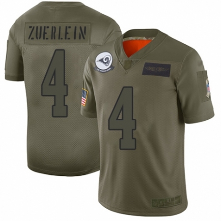 Men's Los Angeles Rams #4 Greg Zuerlein Limited Camo 2019 Salute to Service Football Jersey