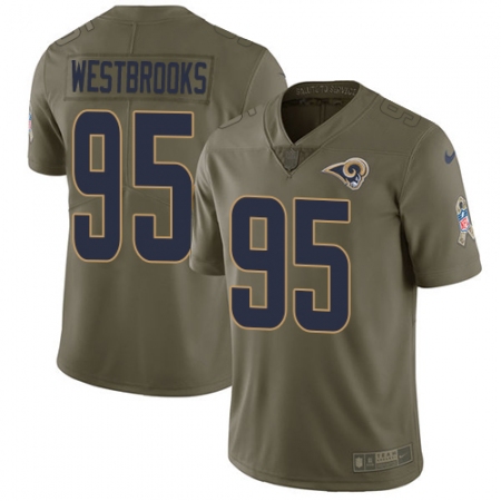 Men's Nike Los Angeles Rams #95 Ethan Westbrooks Limited Olive 2017 Salute to Service NFL Jersey