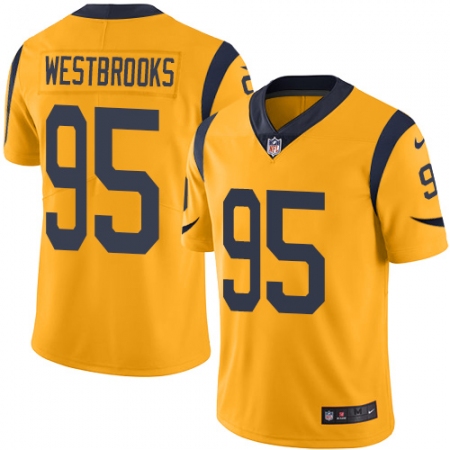 Men's Nike Los Angeles Rams #95 Ethan Westbrooks Limited Gold Rush Vapor Untouchable NFL Jerseyy