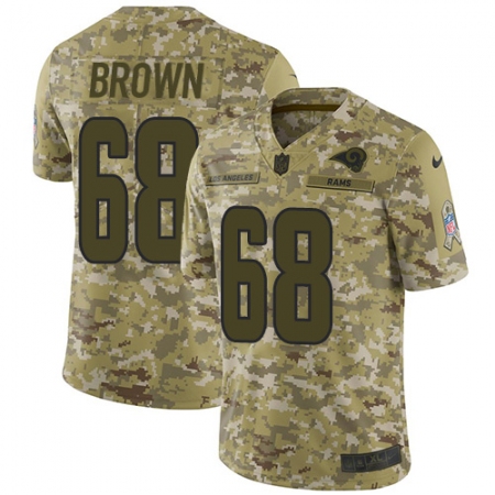 Men's Nike Los Angeles Rams #68 Jamon Brown Limited Camo 2018 Salute to Service NFL Jersey