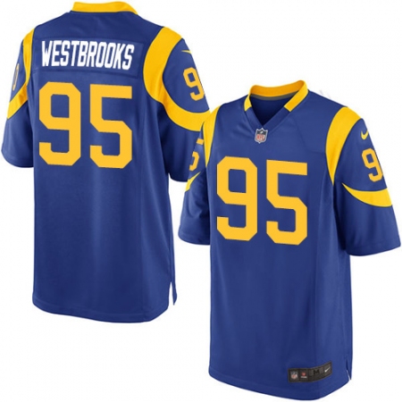 Men's Nike Los Angeles Rams #95 Ethan Westbrooks Game Royal Blue Alternate NFL Jersey