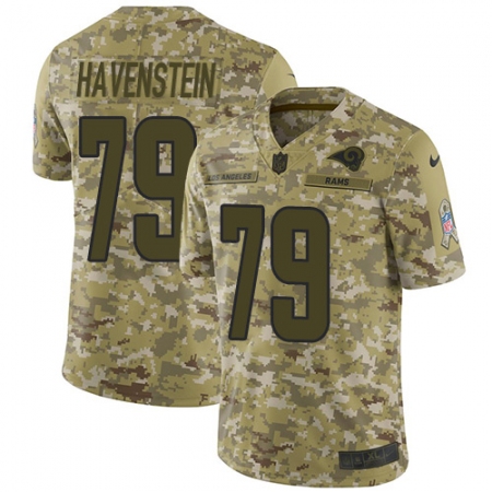 Men's Nike Los Angeles Rams #79 Rob Havenstein Limited Camo 2018 Salute to Service NFL Jerseyey