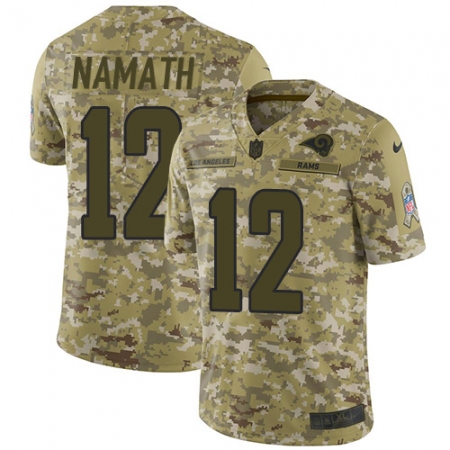 Men's Nike Los Angeles Rams #12 Joe Namath Limited Camo 2018 Salute to Service NFL Jersey