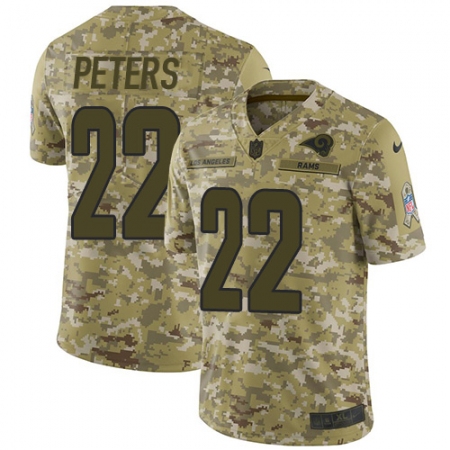 Men's Nike Los Angeles Rams #22 Marcus Peters Limited Camo 2018 Salute to Service NFL Jersey