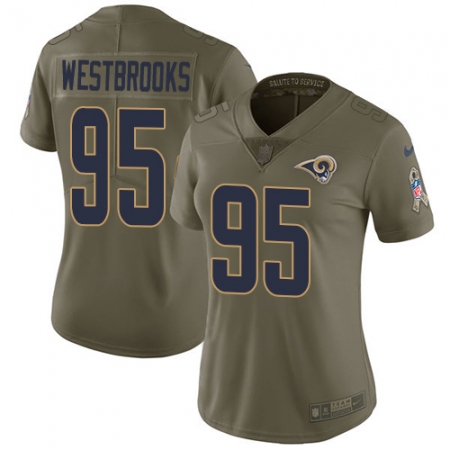 Women's Nike Los Angeles Rams #95 Ethan Westbrooks Limited Olive 2017 Salute to Service NFL Jersey