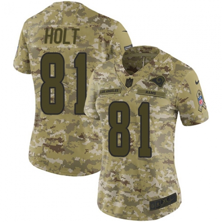 Women's Nike Los Angeles Rams #81 Torry Holt Limited Camo 2018 Salute to Service NFL Jersey