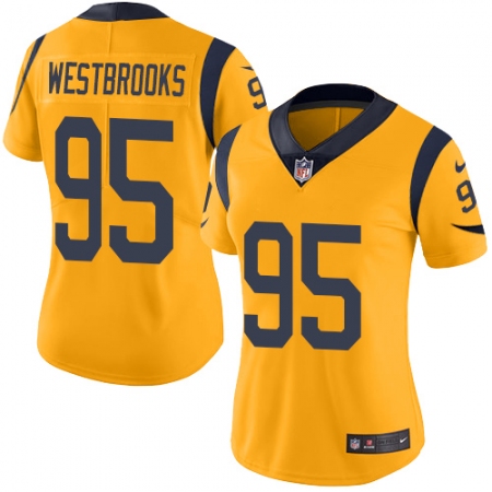 Women's Nike Los Angeles Rams #95 Ethan Westbrooks Limited Gold Rush Vapor Untouchable NFL Jersey