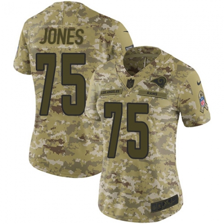 Women's Nike Los Angeles Rams #75 Deacon Jones Limited Camo 2018 Salute to Service NFL Jersey