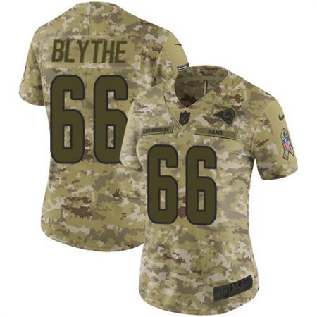 Women's Nike Los Angeles Rams #66 Austin Blythe Limited Camo 2018 Salute to Service NFL Jersey