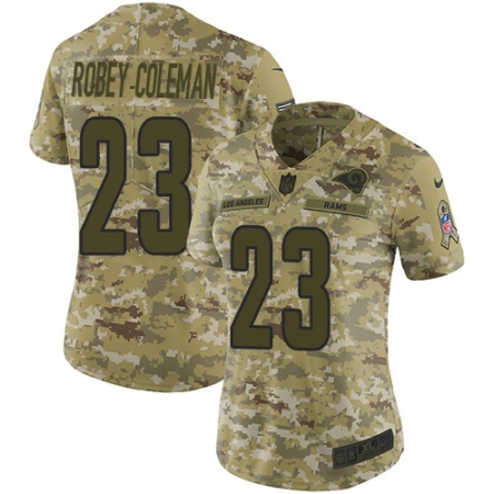 صليبي Women's Nike Los Angeles Rams #23 Nickell Robey-Coleman Limited Camo 2018  Salute to Service NFL Jersey Size S صليبي