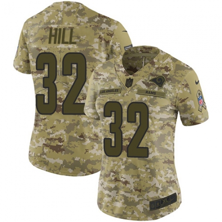 Women's Nike Los Angeles Rams #32 Troy Hill Limited Camo 2018 Salute to Service NFL Jersey
