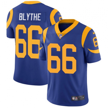 Youth Nike Los Angeles Rams #66 Austin Blythe Royal Blue Alternate Vapor Untouchable Limited Player NFL Jerseyy