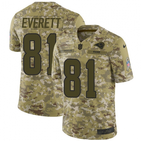 Youth Nike Los Angeles Rams #81 Gerald Everett Limited Camo 2018 Salute to Service NFL Jersey