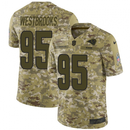 Youth Nike Los Angeles Rams #95 Ethan Westbrooks Limited Camo 2018 Salute to Service NFL Jersey