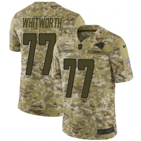 Youth Nike Los Angeles Rams #77 Andrew Whitworth Limited Camo 2018 Salute to Service NFL Jersey
