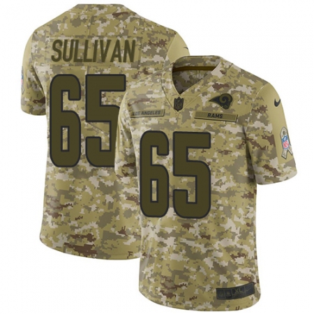 Youth Nike Los Angeles Rams #65 John Sullivan Limited Camo 2018 Salute to Service NFL Jersey