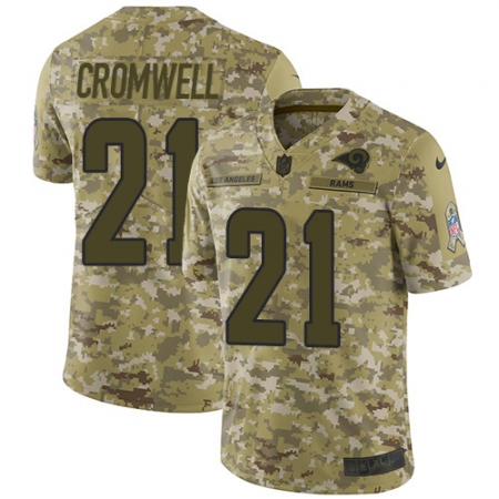 Youth Nike Los Angeles Rams #21 Nolan Cromwell Limited Camo 2018 Salute to Service NFL Jersey