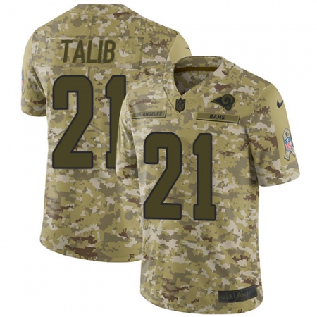 Youth Nike Los Angeles Rams #21 Aqib Talib Limited Camo 2018 Salute to Service NFL Jersey