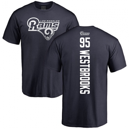 NFL Nike Los Angeles Rams #95 Ethan Westbrooks Navy Blue Backer T-Shirt
