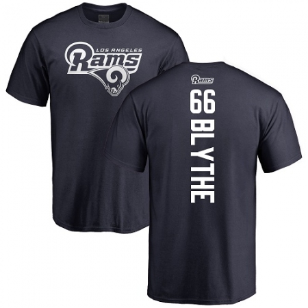 NFL Nike Los Angeles Rams #66 Austin Blythe Navy Blue Backer T-Shirt
