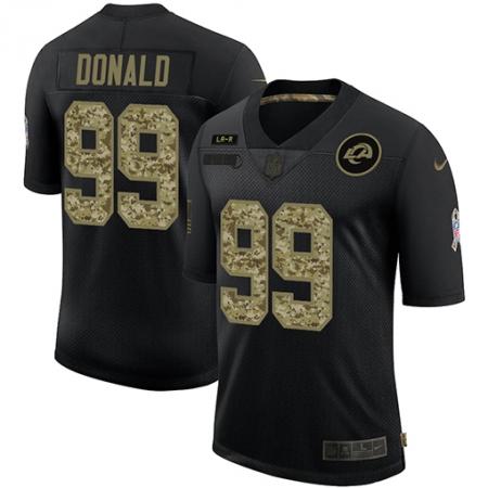Men's Los Angeles Rams #99 Aaron Donald Camo 2020 Salute To Service Limited Jersey