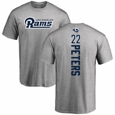 NFL Nike Los Angeles Rams #22 Marcus Peters Ash Backer T-Shirt