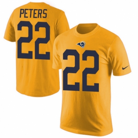 Men's Nike Los Angeles Rams #22 Marcus Peters Gold Rush Pride Name & Number T-Shirt