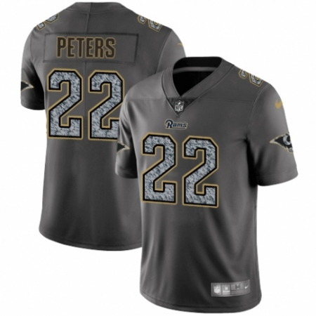 Men's Nike Los Angeles Rams #22 Marcus Peters Gray Static Vapor Untouchable Limited NFL Jersey