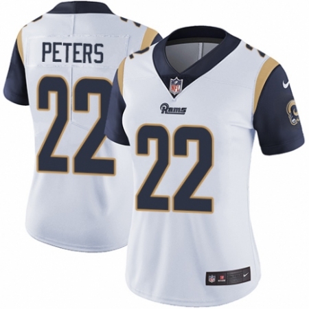 Women's Nike Los Angeles Rams #22 Marcus Peters White Vapor Untouchable Limited Player NFL Jersey