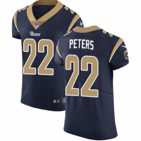 Men's Nike Los Angeles Rams #22 Marcus Peters Navy Blue Team Color Vapor Untouchable Elite Player NFL Jersey