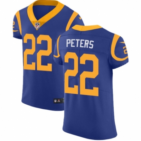 Men's Nike Los Angeles Rams #22 Marcus Peters Royal Blue Alternate Vapor Untouchable Elite Player NFL Jersey