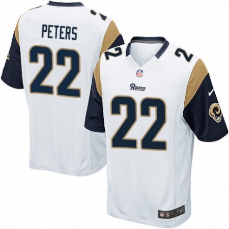 Men's Nike Los Angeles Rams #22 Marcus Peters Game White NFL Jersey
