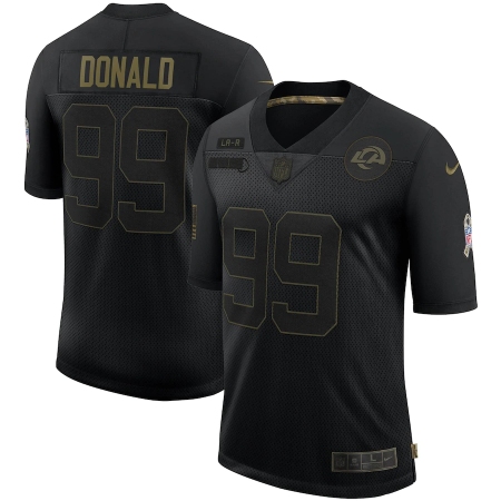 Men's Los Angeles Rams #99 Aaron Donald Black Nike 2020 Salute To Service Limited Jersey