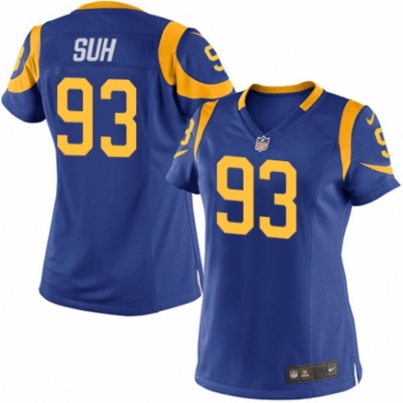Women's Nike Los Angeles Rams #93 Ndamukong Suh Game Royal Blue Alternate NFL Jersey